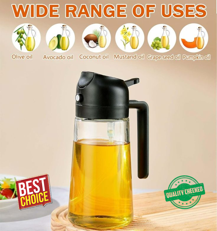 2 in 1 Oil Dispenser | 500ml Oil Bottle with Premium Nozzle