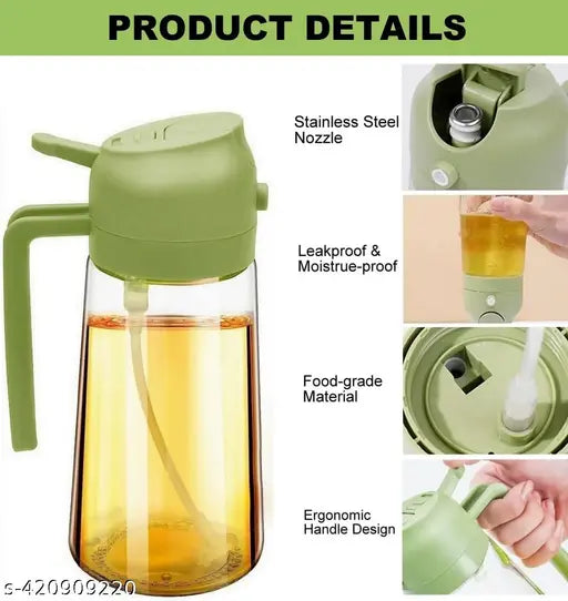 2 in 1 Oil Dispenser | 500ml Oil Bottle with Premium Nozzle